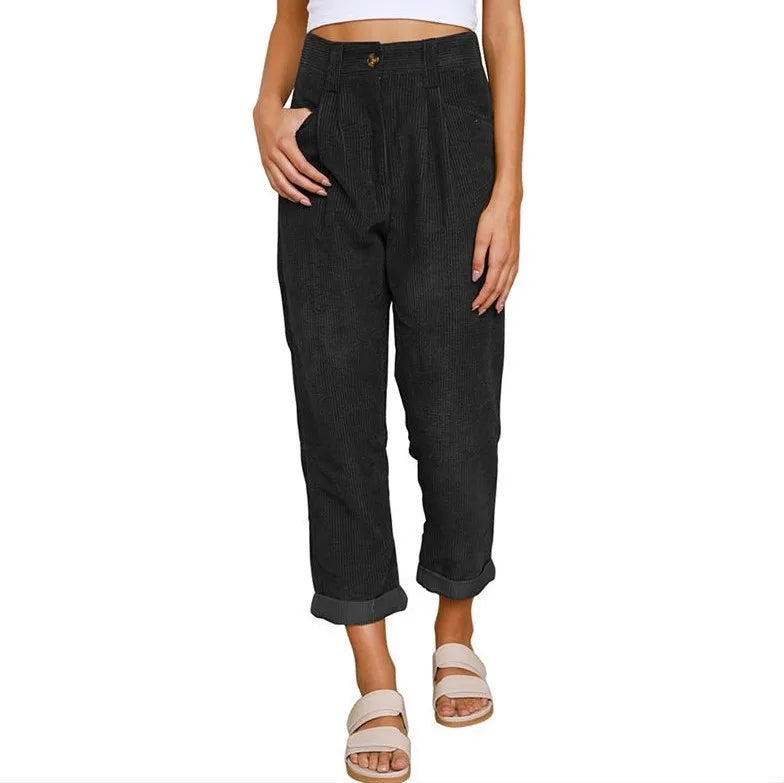 Elizia™ - Retro High-Waisted Corduroy Pants