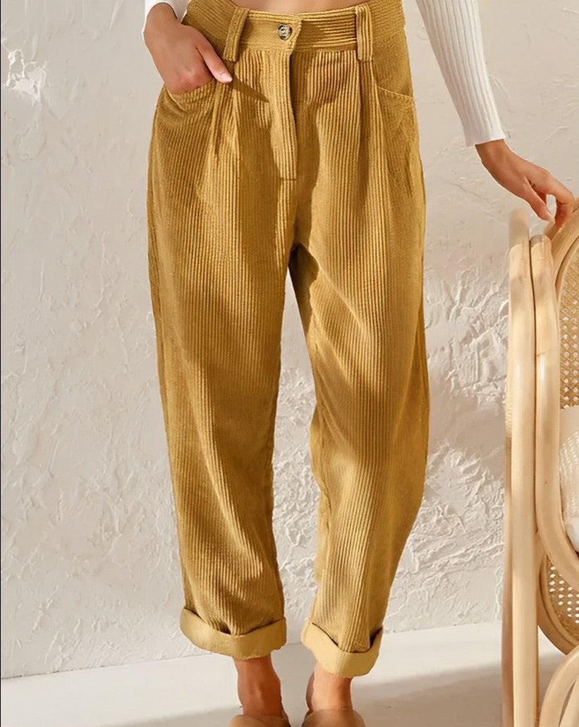 Elizia™ - Retro High-Waisted Corduroy Pants