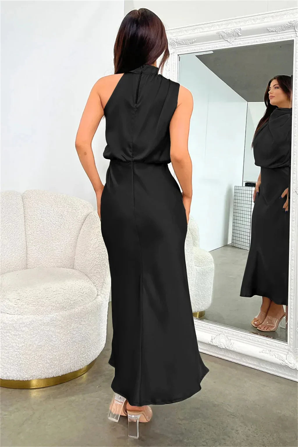 Shanie™ - Elegant Long Satin Dress