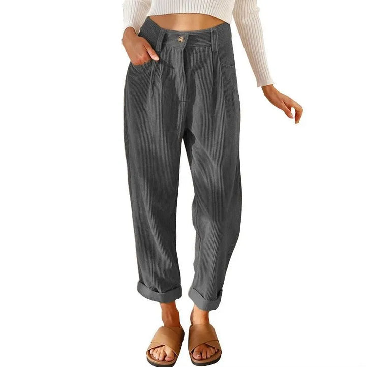 Elizia™ - Retro High-Waisted Corduroy Pants