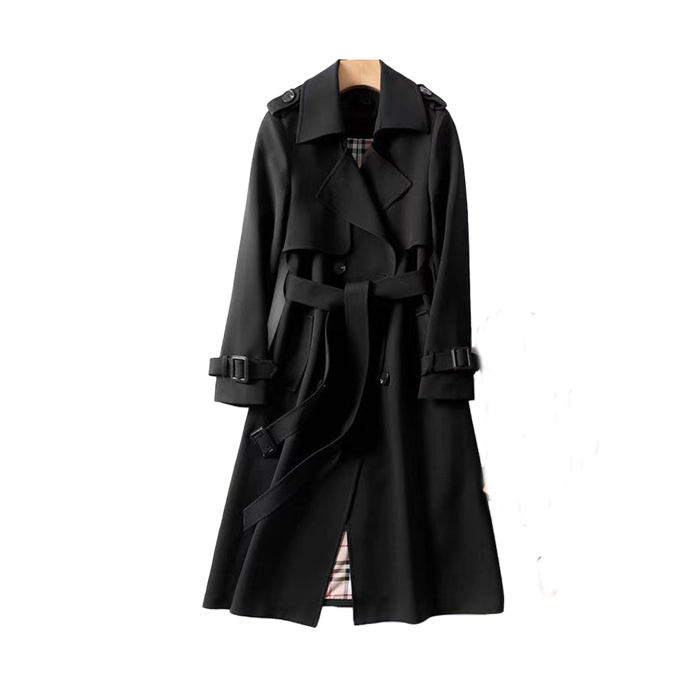 Estela™-| Ladies Trench Coat with Double Button Placket