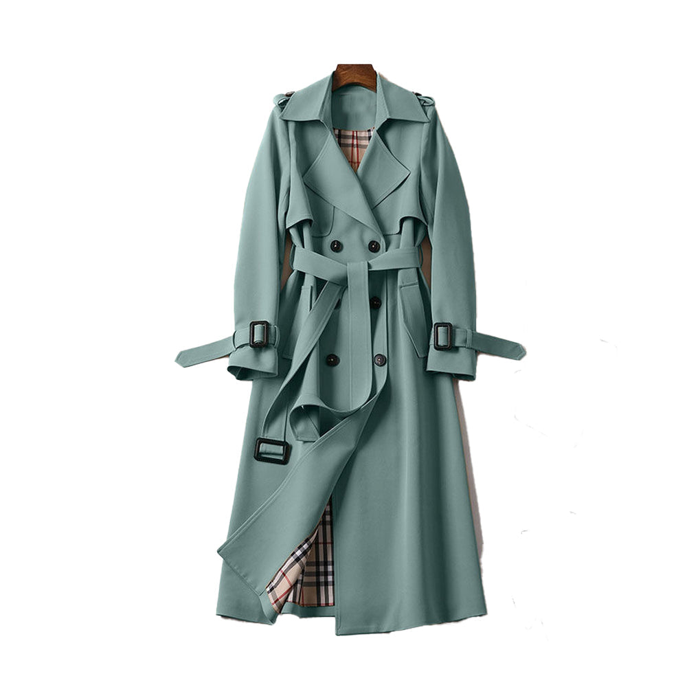 Estela™-| Ladies Trench Coat with Double Button Placket