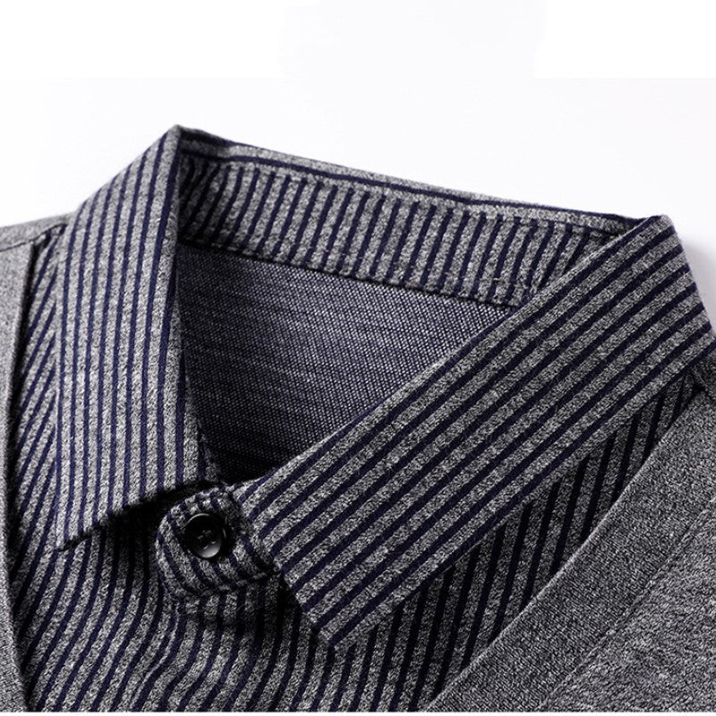 Alden™ - Men's Faux 2 Piece Knit Shirt