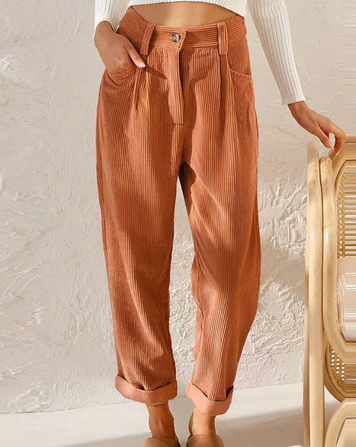 Elizia™ - Retro High-Waisted Corduroy Pants